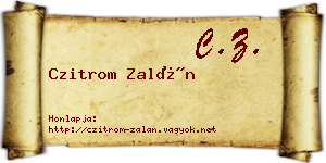 Czitrom Zalán névjegykártya